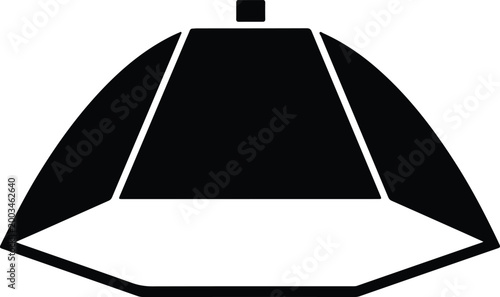 Silhouette vector of a professional photography studio parabolic lighting design
