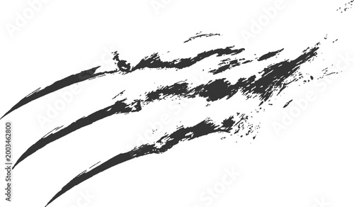 Bild auf Leinwand Distressed black claw scratch marks vector illustration with grunge texture isolated on white background