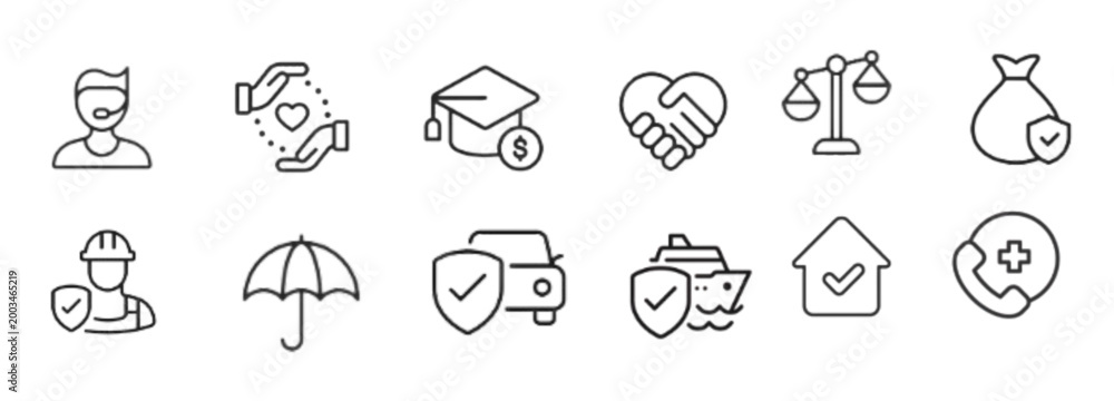 Fototapeta premium Insurance Icons Set