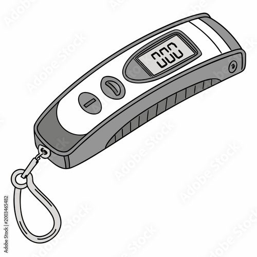 Digital scale with strap and keychain digital display