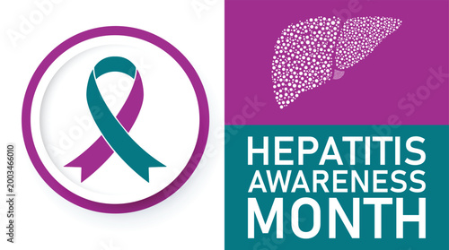 May is Hepatitis Awareness Month banner card design . designed to raise awareness of the public health impact of viral hepatitis A, B, and C and encourage screening, vaccination, and treatment