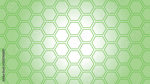 Hexagonal Pattern Green Geometric Design Isolated