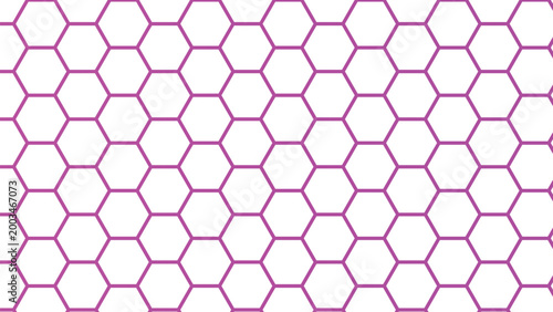 Purple hexagons pattern on white background