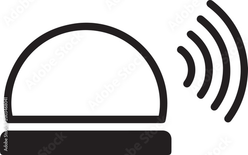 Premium Vector Radar Dome Icon with Dynamic Scanning Laser Beam for Surveillance Systems, Military Defense, Aerospace Engineering, Cybersecurity Monitoring, Smart City Infrastructure