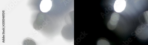 Fotografia White bokeh light orbs isolated on transparent background, soft circular out of