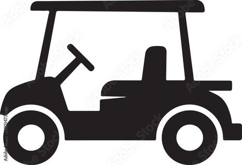 Golf Cart Black Fill Icon for Sports Transportation Resort Vehicle and Golf Course Travel Service Design