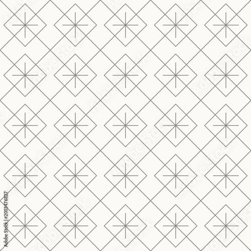 Diamond star tile pattern, seamless pattern in line design. diamond, star, tile, geometric, minimal, symmetry, clean vector. textile background