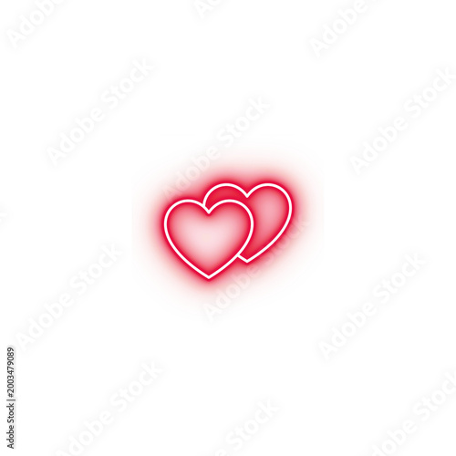 Neon red hearts