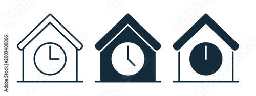 Home Clock Icon. Household Schedule. Vector Illustration