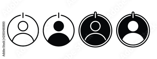 Profile Power On Off Icon. Account Shutdown. User Deactivation. Vector Illustration