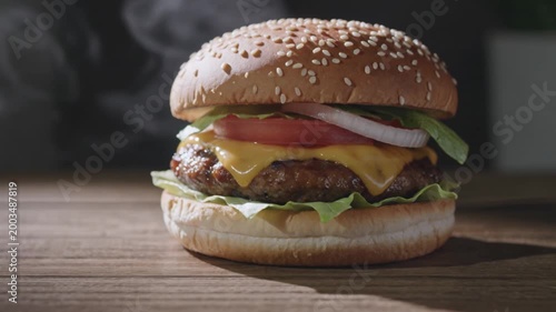 hamburger on a plate
