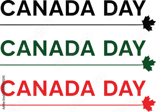 Canada day celebrations festive text and maple leaves
