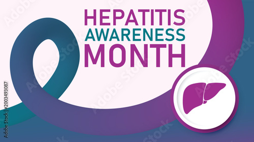 May is Hepatitis Awareness Month banner card design . designed to raise awareness of the public health impact of viral hepatitis A, B, and C and encourage screening, vaccination, and treatment