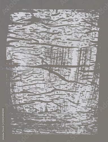 Bilde på lerret A flat, textured gray surface covered with irregular white residue from wet poster glue