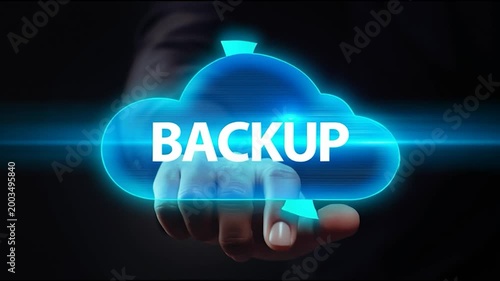 Cloud Data Backup and Data Security Virtual Technology Concept