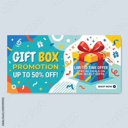 Gift Box Promotion Celebrating Victory With Confetti