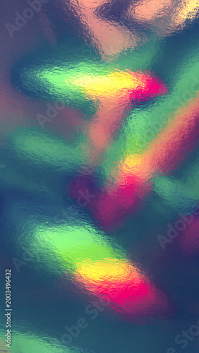 Holographic iridescent abstract background with yellow-red hue hig hlights an...
