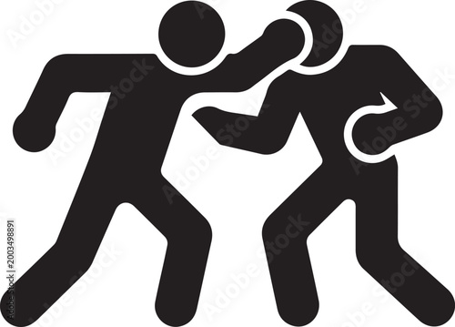 silhouette of two men arm wrestling in dynamic black and white vector style