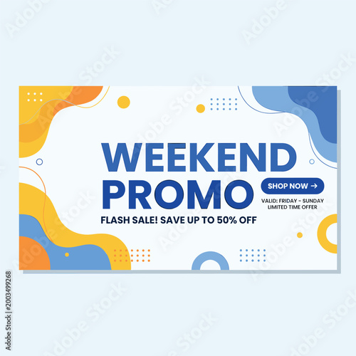 Weekend Promo Promo Banner With Button With Text