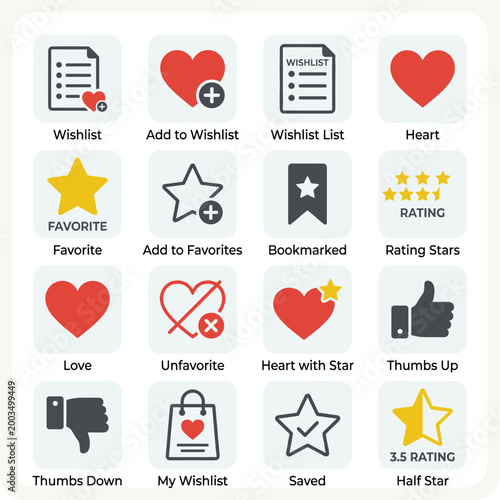 Icons For Wishlist And Rating With Add To Wishlist