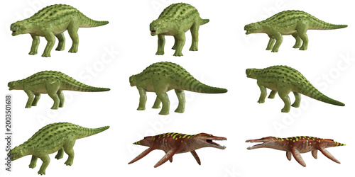 Bild auf Leinwand Collection of various dinosaur figurines