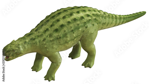 Tableau sur toile Realistic model of a green ankylosaurus dinosaur