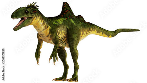 Fotografi Realistic illustration of a prehistoric dinosaur.