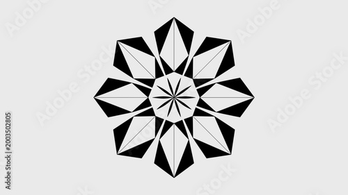 Crystalline lotus mandala illustration - Perfect for geometric art prints, tech startup logos, or wellness marketing.