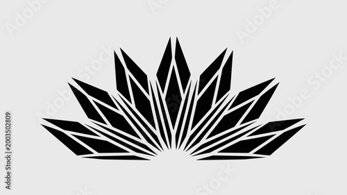 Angular lotus bloom vector design - Great for architectural firms, modern lifestyle brands, or meditation apps.