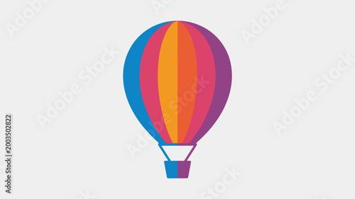 Circular hot air balloon striped design - Perfect for uplifting lifestyle content, birthday cards, or outdoor event logos.