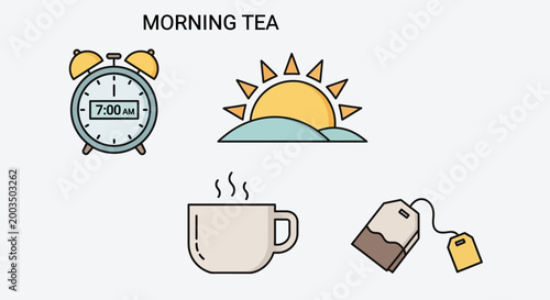 Morning Tea Time With Steam Cup.