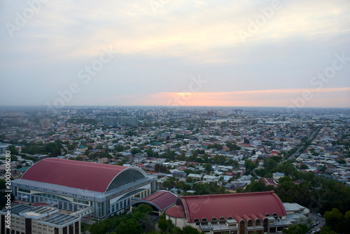sunset over the city