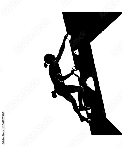 climbing success challenge vector silhouette flat design illustration