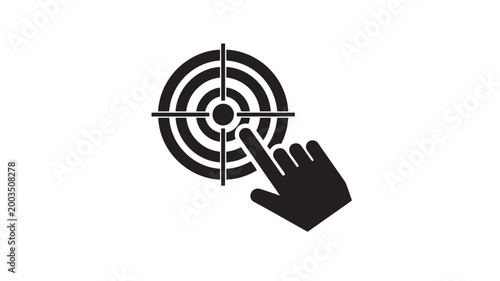Hand Clicking On Target Icon For Precision Concepts