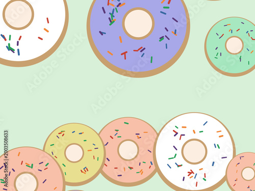 Pink Donut Pattern Kawaii Dessert Background