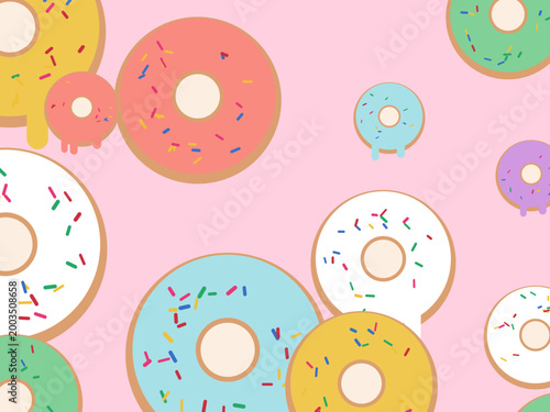 Frosted Donuts Sweet Dessert Pattern Design