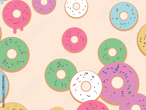 Frosted Donuts Sweet Dessert Pattern Design