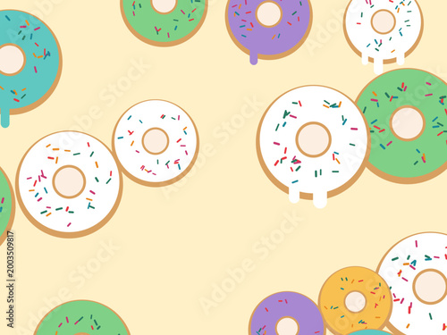 Frosted Donuts Sweet Dessert Pattern Design