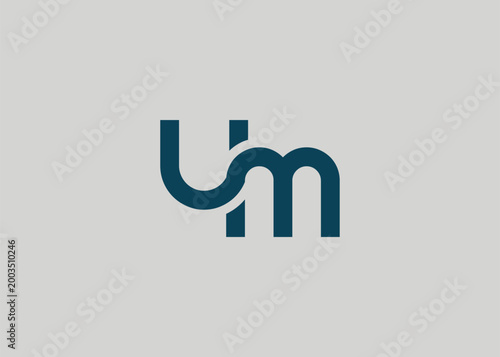 Картината върху платно Modern Minimalist UM Letter Logo Monogram