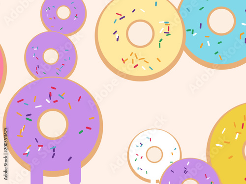 Doughnut Sprinkles Sweet Treats Pattern Design