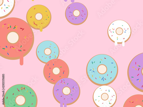 Colorful Donut Sprinkles Pattern Bright Background
