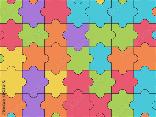 Colorful Puzzle Pieces Tessellation Background