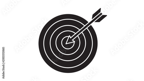 Bullseye Target with Arrow hitting center for Business and Sports Concepts
