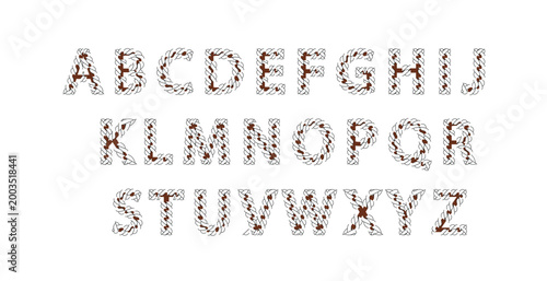 ropes retro capital letters .