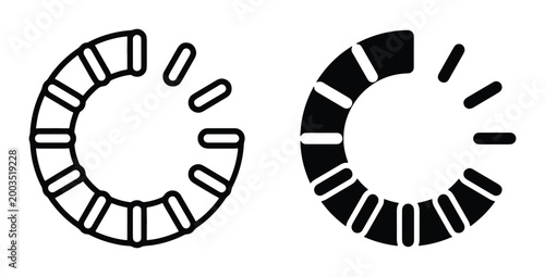 Quadro su tela Circular loading progress bar icons, minimalist buffering status indicators, bla