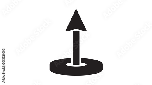 Black Arrow Pointer On White Background For Directional Concepts