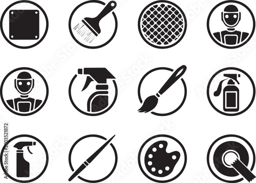 flat design vector icons set of sports equipment and technology for fitness and training apps