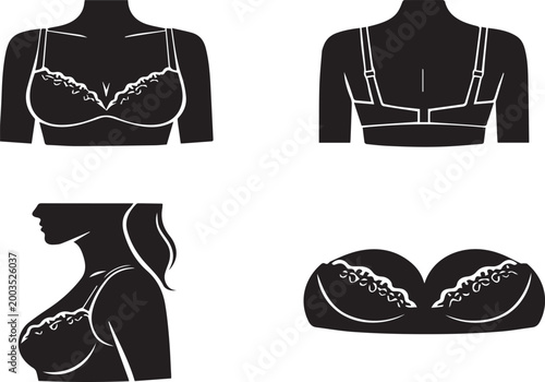 Foto Vector illustrations of women's bras on transparent background for fashion and l