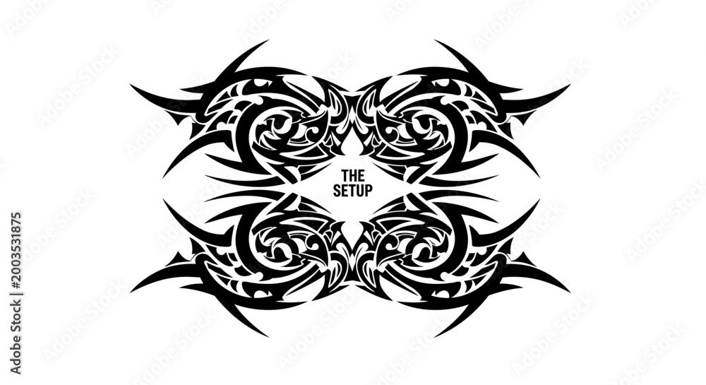 Obraz premium Black and white tribal tattoo design.