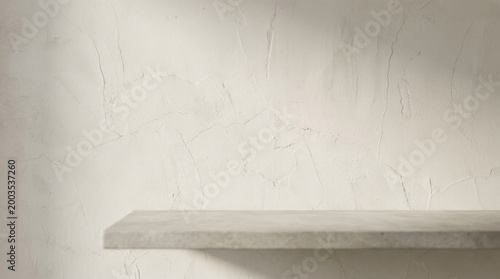 Textured wall with light and shadow, minimalist architectural background for interiors, product display and editorial design concepts, subtle imperfections, clean composition, soft directional light,